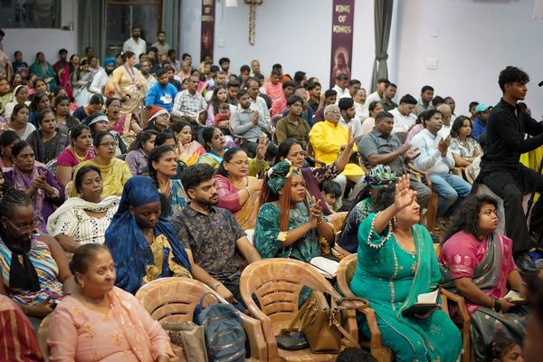 A full row of the congregation on a Sunday