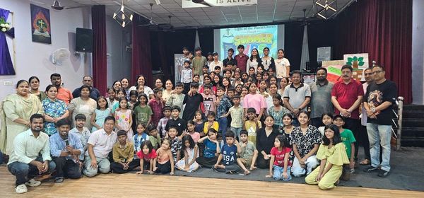 The children and their teachers after a camp
