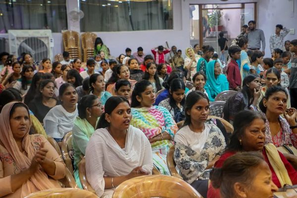 The congregation seated on a Sunday