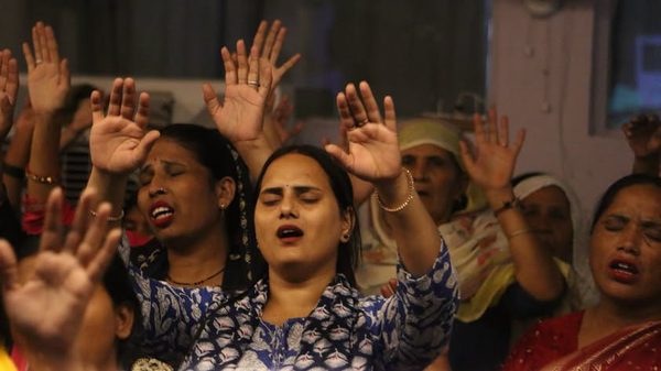 Hands raised in worship